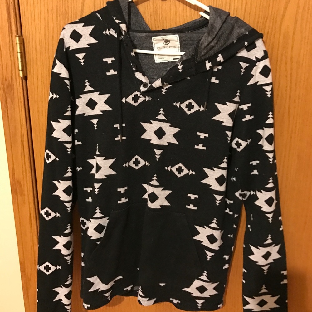 Black/White Stars On THE BYAS Pullover Hoodie